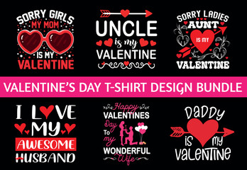 Valentine's day family t-shirt design bundle, valentine tshirt designs - obrazy, fototapety, plakaty