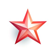 Obraz premium Design of modern logo featuring a star in red on a white background-generative ai