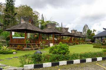 Karo traditional huts with antique vintage roof at outdoor garden park