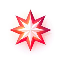 Design of modern logo featuring a star in red
on a white background-generative ai