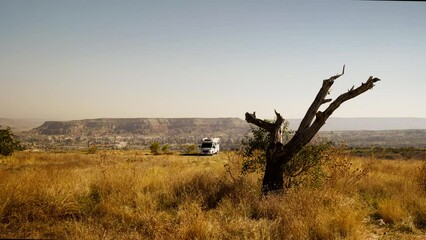 Motor home road trip camping scenic panoramic landscape travel