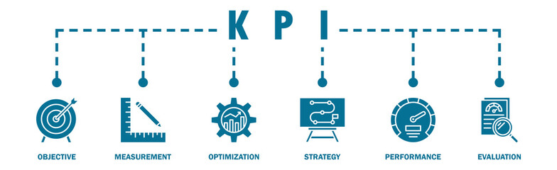 KPI banner web icon vector illustration concept for key performance indicator in the business...