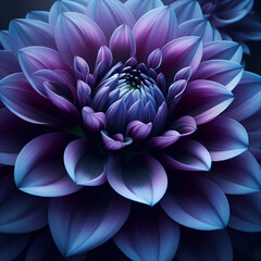 blue lotus flower on black background