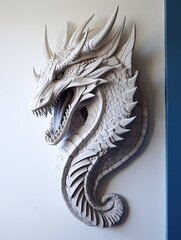 Dragon Scale Spines: A Captivating 3D Print Wall Relief with Dramatic Surface Emergence