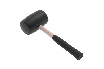 Rubber hammer isolated on white background. 3d render