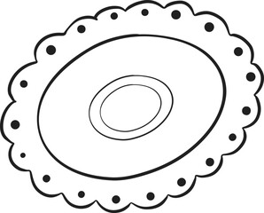 plate flower shape Cooking outline doodle