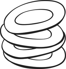 plates stacked Cooking outline doodle
