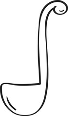 Laddle Cooking outline doodle