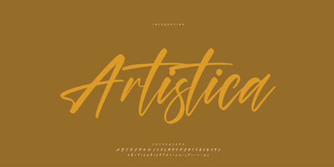 Abstract Fashion font alphabet. Minimal modern urban fonts for logo, brand etc. Typography Calligraphy typeface uppercase lowercase and number. vector illustration