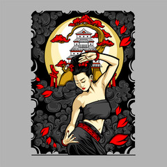sexy charming girl illustration for t shirt design