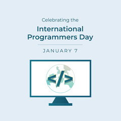 Code the Celebration. Vector Design Template for International Programmers Day.