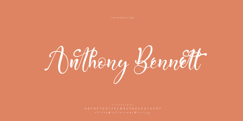 Abstract Fashion font alphabet. Minimal modern urban fonts for logo, brand etc. Typography Calligraphy typeface uppercase lowercase and number. vector illustration