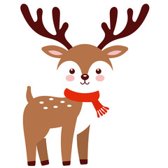 Cute Reindeer with red scarf