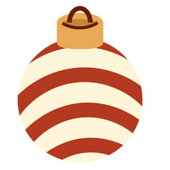 Retro red and  white ornament ball