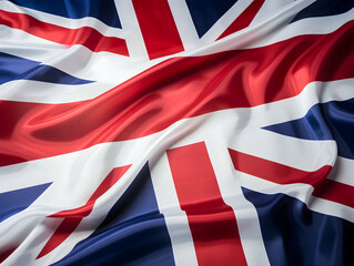 United Kingdom national flag background, UK flag weaving made by silk cloth fabric, UK background, ai generated image