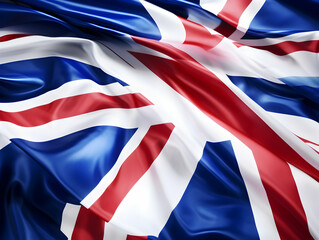 United Kingdom national flag background, UK flag weaving made by silk cloth fabric, UK background, ai generated image