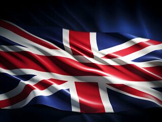 United Kingdom national flag background, UK flag weaving made by silk cloth fabric, UK background, ai generated image