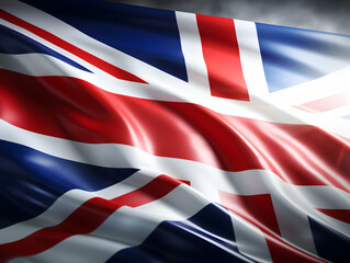 United Kingdom national flag background, UK flag weaving made by silk cloth fabric, UK background, ai generated image