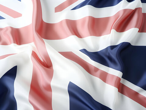 United Kingdom national flag background, UK flag weaving made by silk cloth fabric, UK background, ai generated image