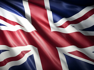 United Kingdom national flag background, UK flag weaving made by silk cloth fabric, UK background, ai generated image