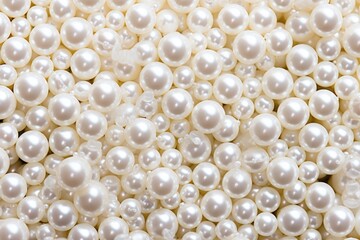 Expensively Elegant White Pearls Background. Texture from Beads of White Pearls - a Perfect Addition to Your Wedding or Rich-Styled Design