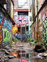 Fototapeta na wymiar Urban Legends: Cutting-Edge Graffiti Tag Wall Art Unleashing the Spirit of Street Culture