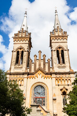 travel to Georgia - front view of Batumi Cathedral of the Mother of God in Batumi city on sunny autumn day