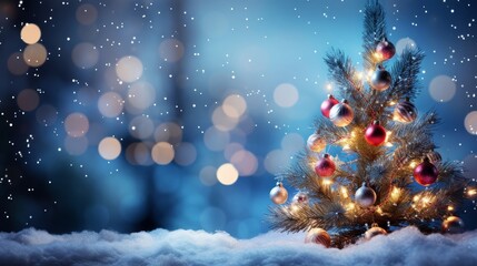 Fototapeta na wymiar christmas tree and snow