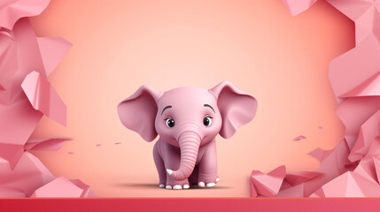 Cute Cartoon Elephant Breaking