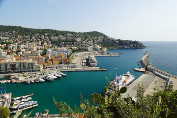 Fototapeta na wymiar The panorama of Port Lympia, Nice, France