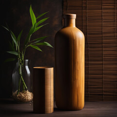 jugs made of bamboo, bamboo bottles, an alternative to plastic