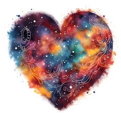 a heart-shaped design inspired by cosmic galaxies