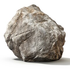 A large rock on a white surface.