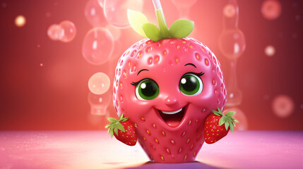 Cute Cartoon Strawberry Margarita