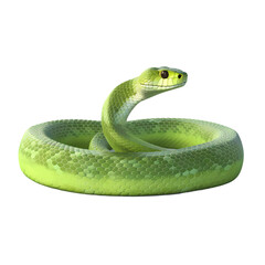 Fototapeta premium Green snake isolated on transparent background