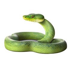 Fototapeta premium Green snake isolated on transparent background