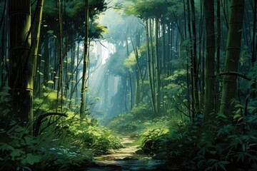 illustration Bamboo Forest