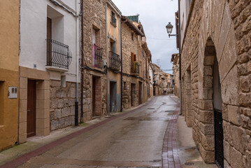 Fototapeta na wymiar Street in the old town of Miranda de Arga, Navarra