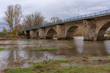 Fototapeta na wymiar Bridge over the Arga River. Miranda de Arga, Navarra