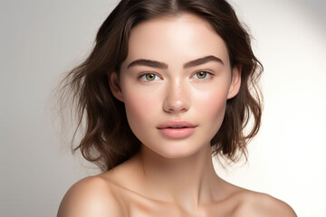 young woman portrait close up, Generative AI