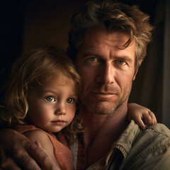 fathers day portrait photography of father and his daughter, Generative AI