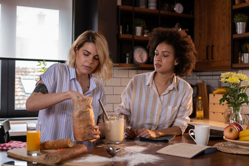 Girlfriends preparing a meal