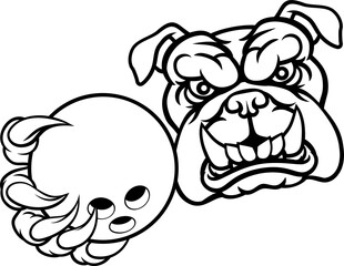 Bulldog Dog Animal Bowling Ball Sports Mascot