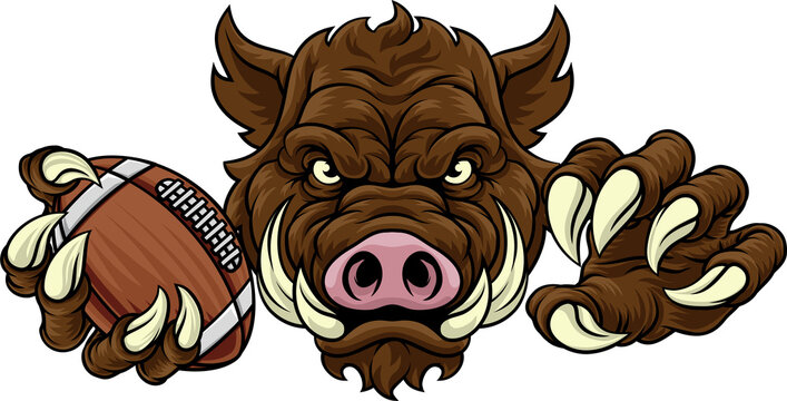 Boar Wild Hog Razorback Warthog Football Mascot