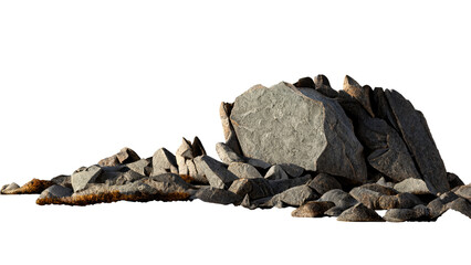 A pile of isolated stones on a white background. - obrazy, fototapety, plakaty