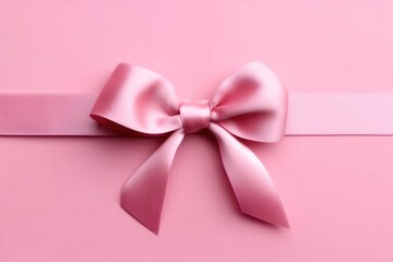 Elegant Pink Satin Ribbon Bow on Pastel Background