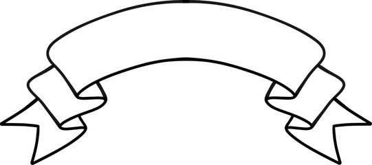 line art curve ribbon graphic on white