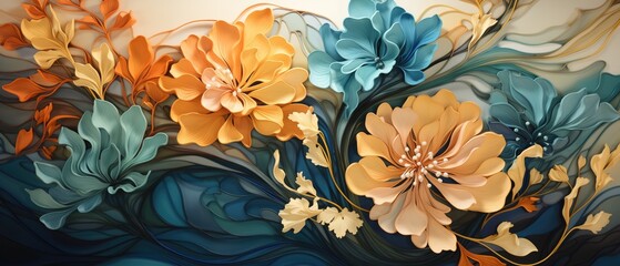 Abstract Botanical Style Backgrounds feature stylized, abstract representations of botanical elements—a visual dance of artistic interpretation and natural inspiration.