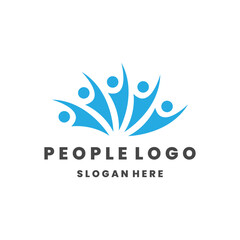 Fototapeta na wymiar Vector Illustration People Logo Design Template