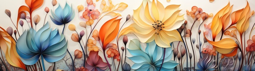 Estores personalizados com desenhos artísticos com sua foto Abstract Botanical Style Backgrounds showcase stylized, abstract forms of botanical elements—a visual fusion of artistic expression and the beauty of nature.